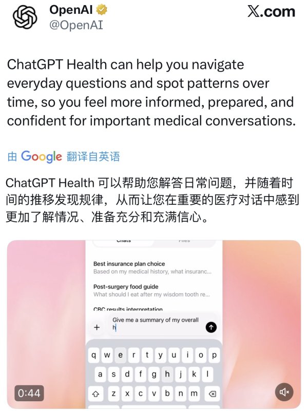 股票市场配资 OpenAI 发布ChatGPT健康，押注万亿AI医疗市场